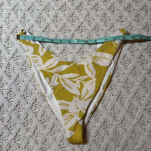 NWT L*Space‎ Cabana Bottom Bitsy Yellow White Floral Textured Bikini Bottom – XL - Picture 3 of 6